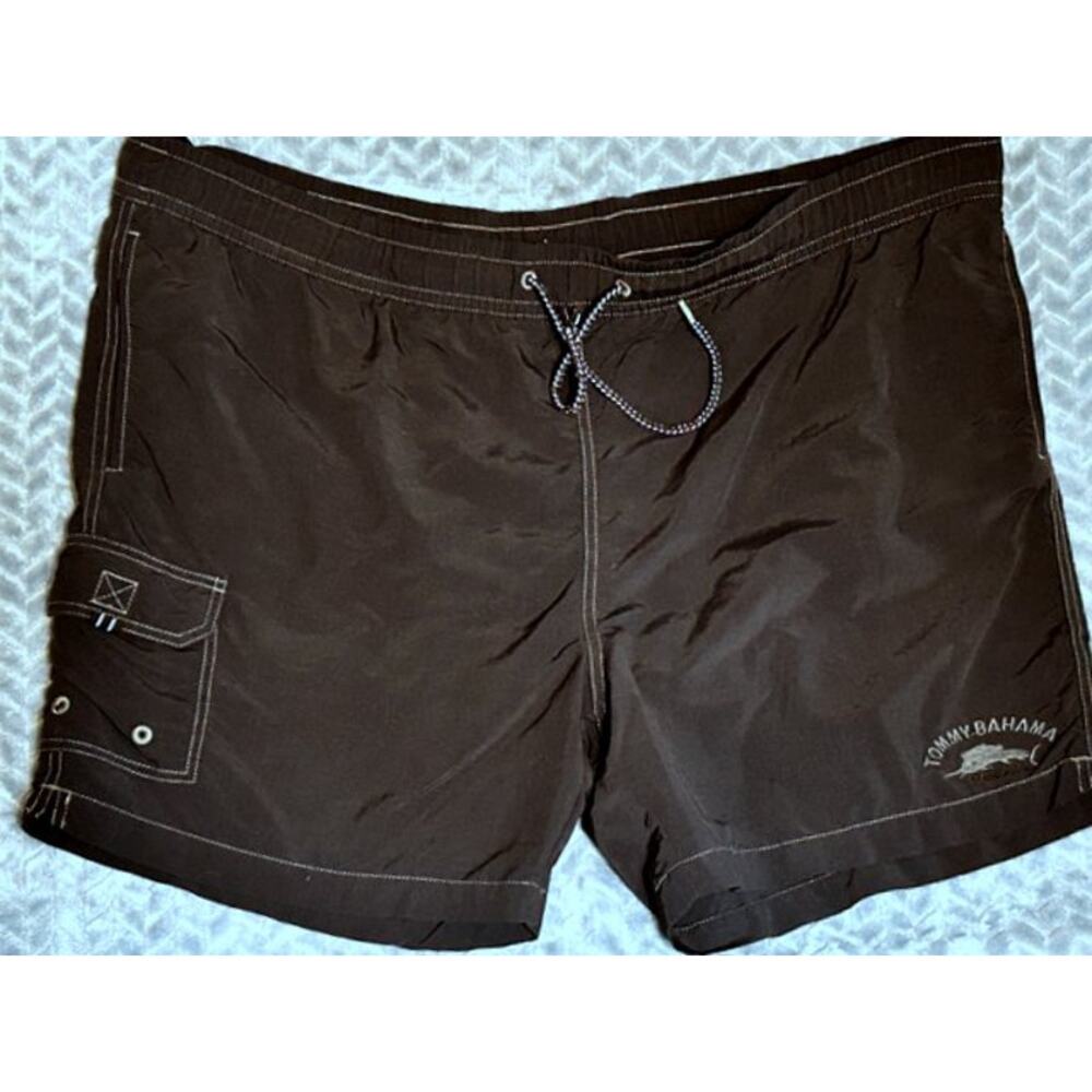Tommy Bahama Relax Mens XXL Swim Trunks Black Drawstring Board Short Pockets